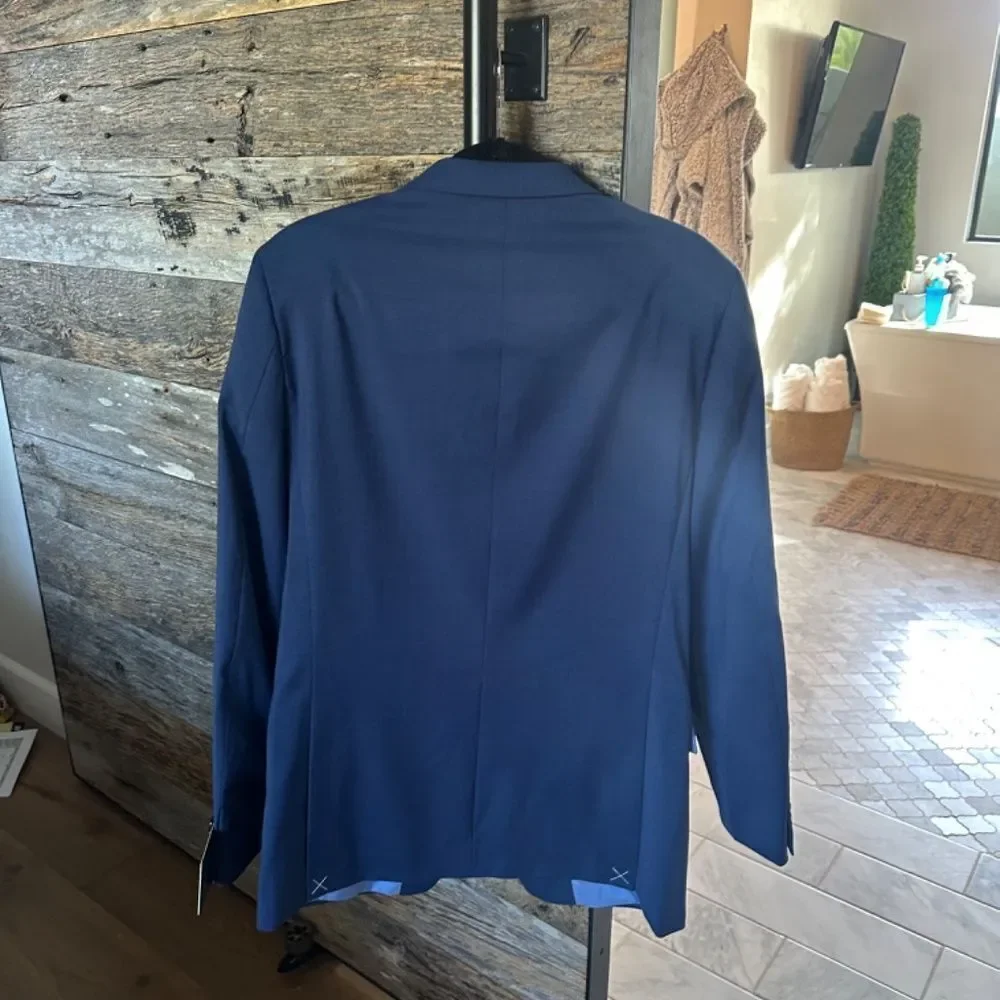 ORIGINAL PENGUIN Slim Fit Wool Blend Suit Jacket Navy 40L Two Button NEW